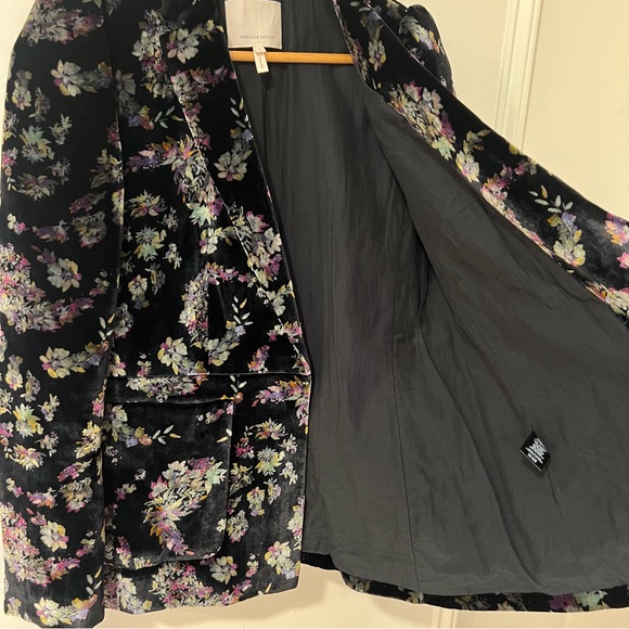 Rebecca Taylor Floral Print Velvet Silk Blend Blazer US6 ($550) Runs small - Picture 7 of 8